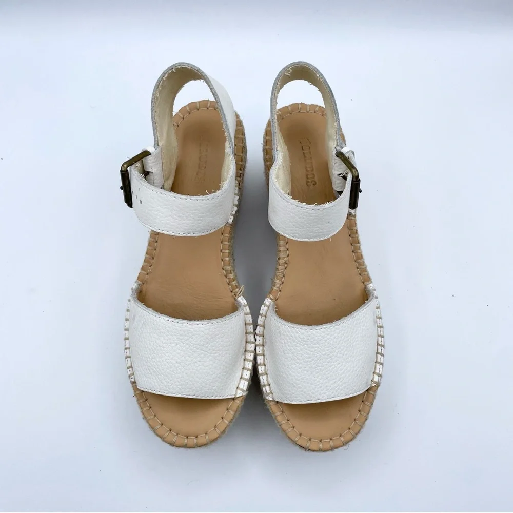Soludos White Espadrille Wedge Sandals